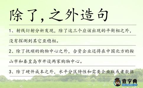 除了,之外造句