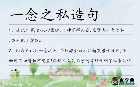 一念之私造句