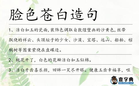 臉色蒼白造句