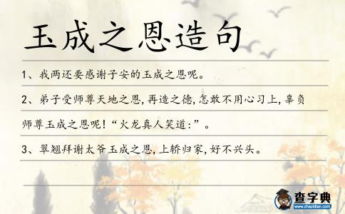 玉成之恩造句