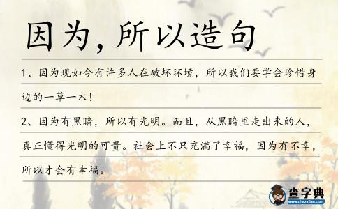 因為,所以造句
