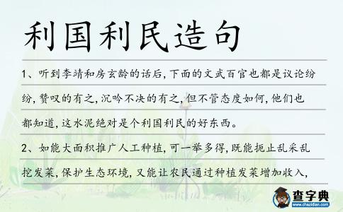 利國利民造句