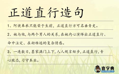 正道直行造句