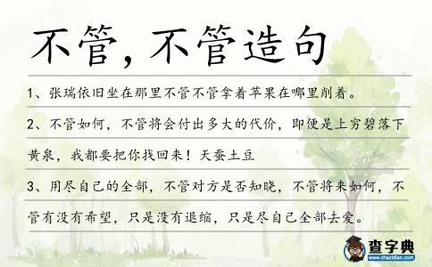 不管,不管造句