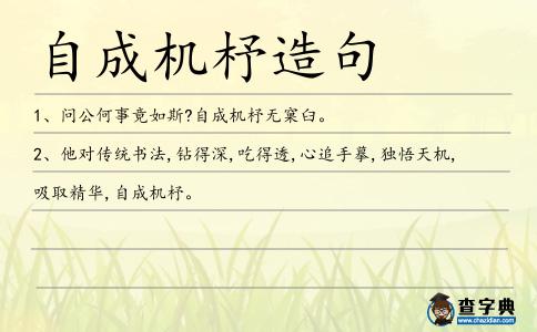 自成機杼造句