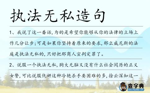 執法無私造句