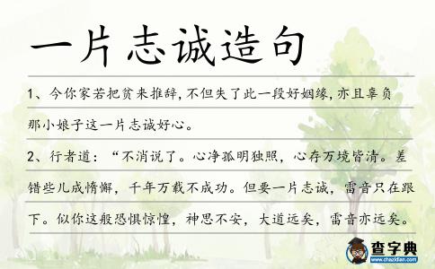 一片志誠造句
