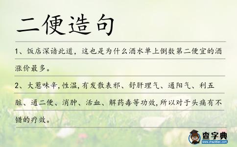 二便造句