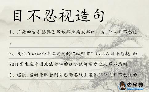 目不忍視造句