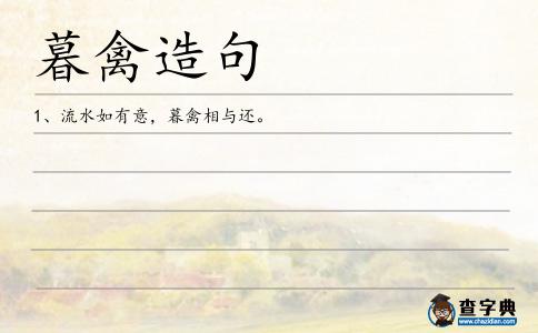 暮禽造句