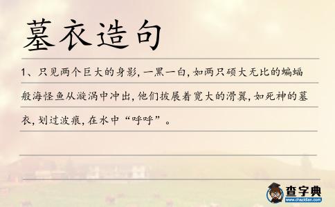 墓衣造句