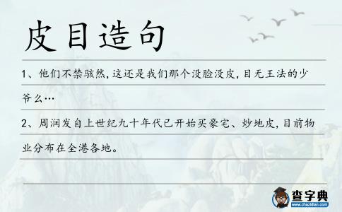 皮目造句