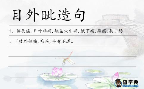 目外眥造句