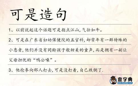 可是造句
