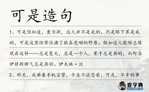 可是造句