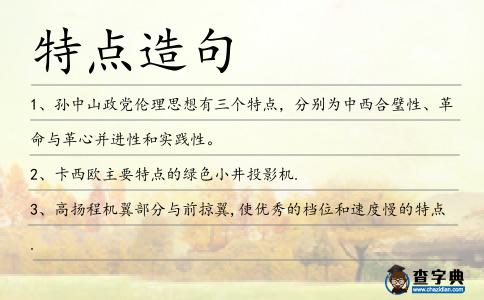 特點造句
