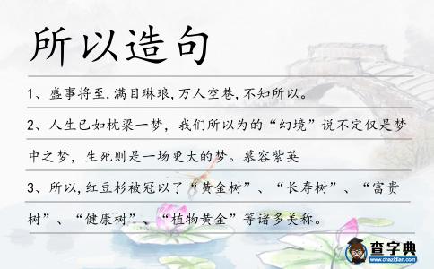 所以造句