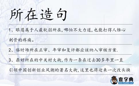 所在造句