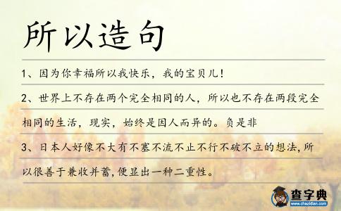 所以造句