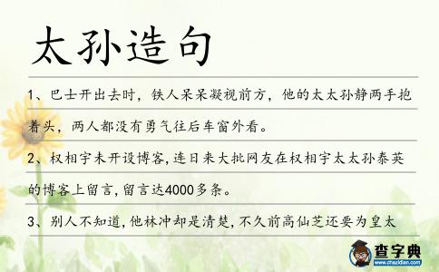 太孫造句