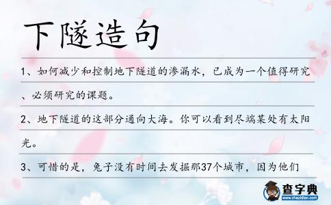 下隧造句