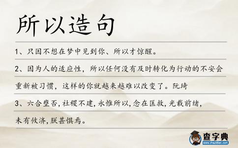 所以造句