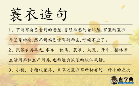 蓑衣造句