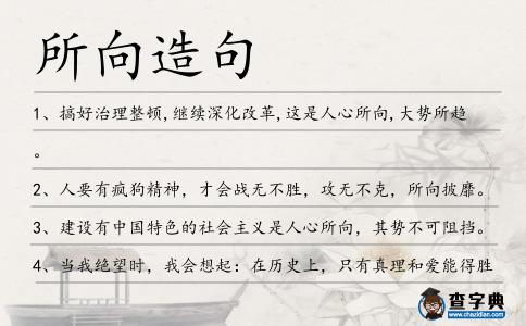 所向造句