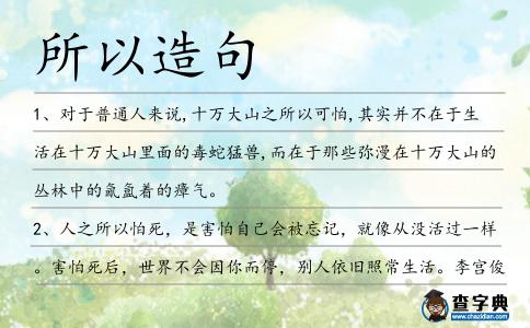 所以造句