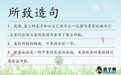 所致造句