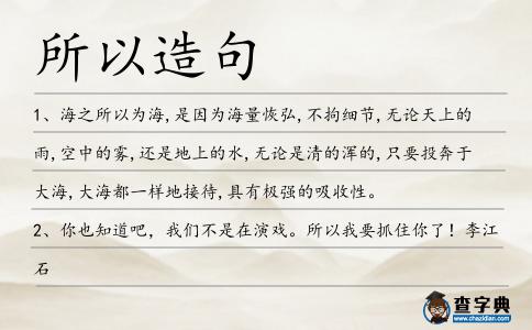 所以造句