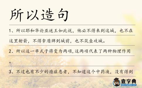 所以造句