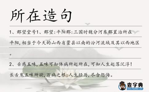 所在造句