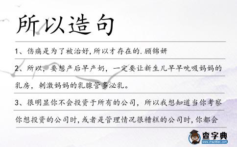 所以造句