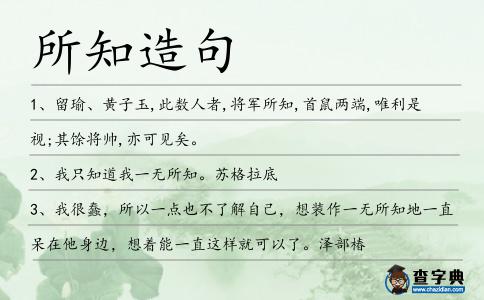 所知造句