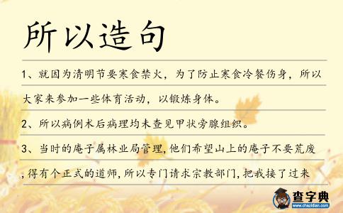 所以造句