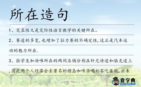 所在造句