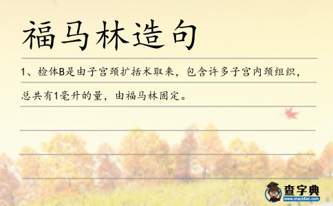福馬林造句