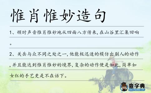 惟肖惟妙造句