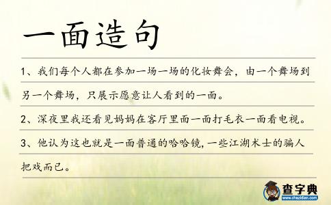 一面造句