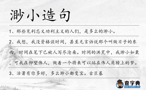 渺小造句