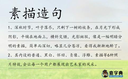 素描造句