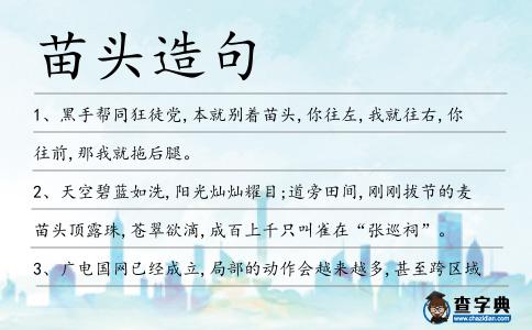苗頭造句