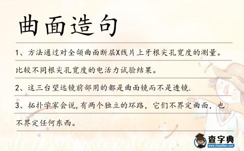 曲面造句