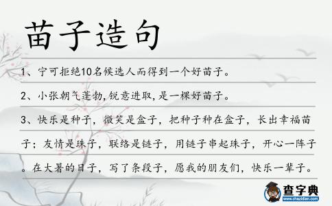 苗子造句