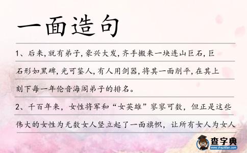 一面造句