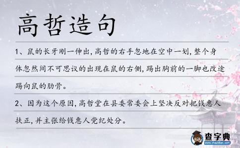 高哲造句