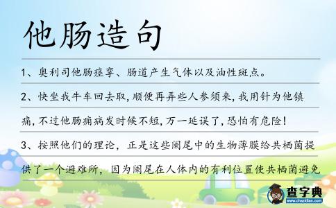 他腸造句