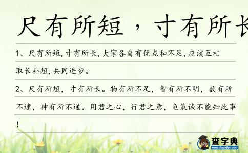 尺有所短﹐寸有所長(zhǎng)造句