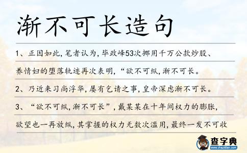 漸不可長造句